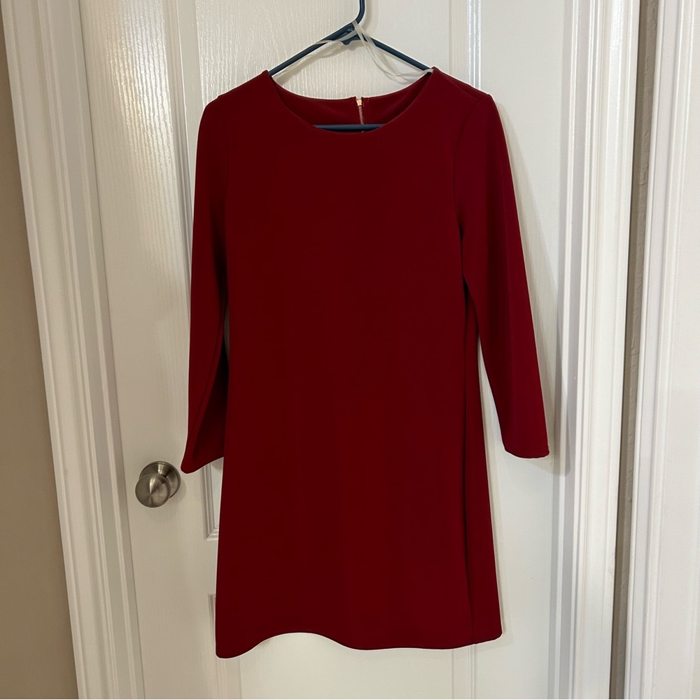 Elegant Red Long Sleeve Dress